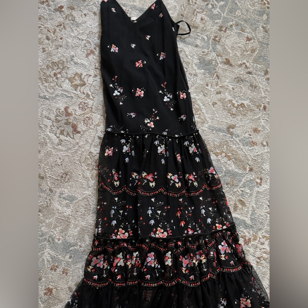 Tory Burch Black Floral Maxi Dress